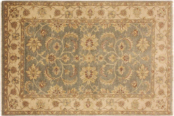 handmade Traditional Oushak Lt. Green Tan Hand Knotted RECTANGLE 100% WOOL area rug 4 x 6